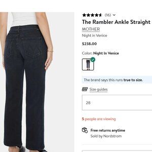 MOTHER Night in Venice The Mid Rise Rambler Zip Ankle Jeans